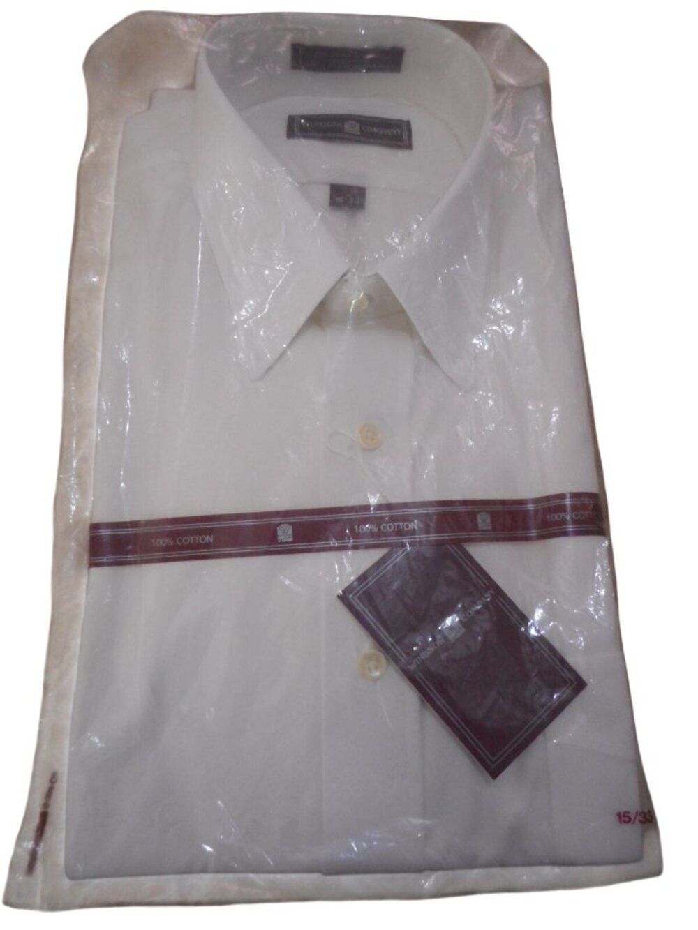 NWT NIB Vintage Mens Dress Shirt 15 / 33 long sleeve White Windsor company